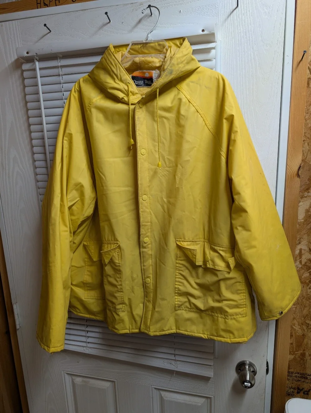 Ozark Trail Yellow Hooded Raincoat - Waterproof Outdoor Jacket (XL)